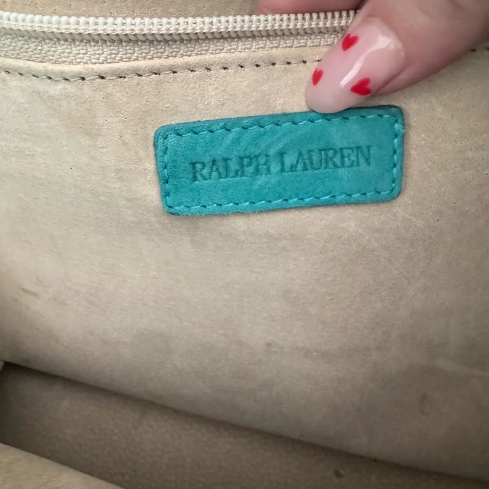 Turquoise Ralph Lauren tote bag